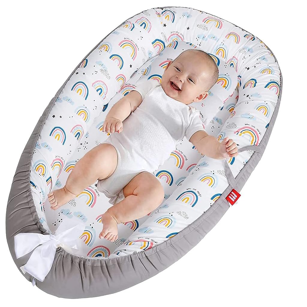 SNOWIE SOFT Baby Bed Baby Floor Bed with Pillow Soft Breathable Cotton Baby Sleeping Bed Detachable Cover Portable New Born Baby Bed Baby Nest for 0-2 Years SNOWIE SOFT Baby Bed Baby Floor Bed with Pillow Soft Breathable Cotton Baby Sleeping Bed Detachable Cover Portable New Born Baby Bed Baby Nest for 0-2 Years